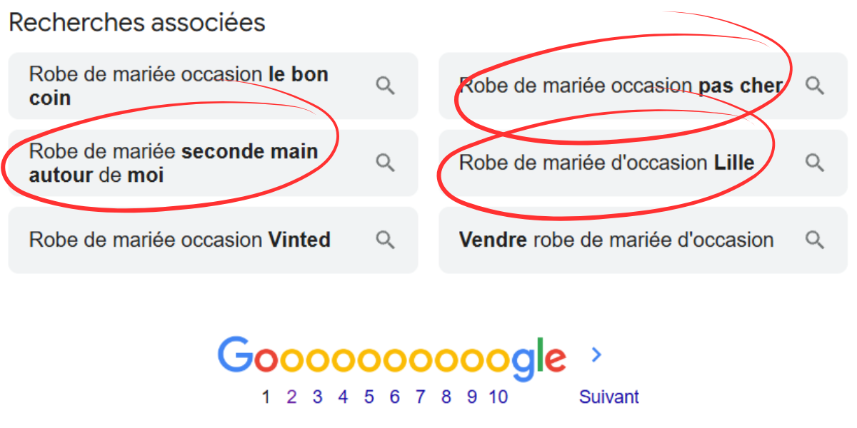 recherche sur google robe de mariée occasion
